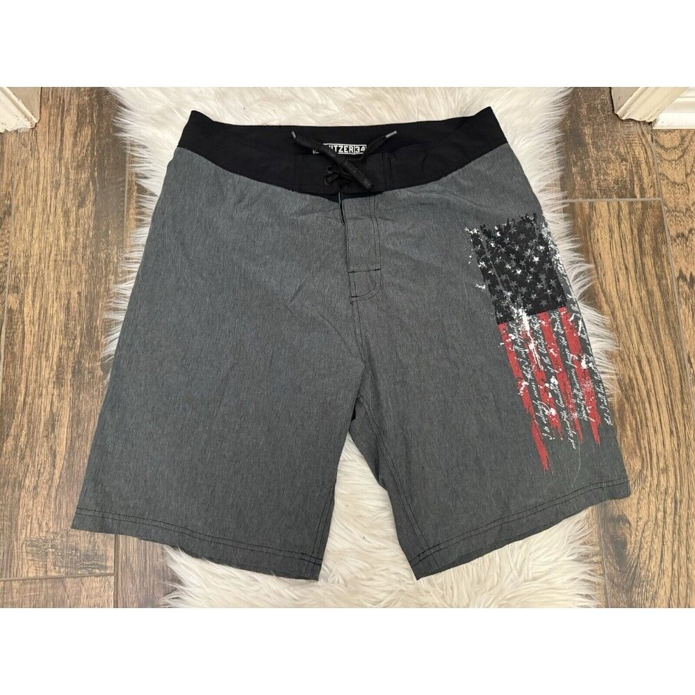 Howitzer Size 34 Gray Freedom Board Shorts‎ Stretch Patriot USA